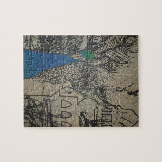 Pfau in Indien Puzzle (Horizontal)