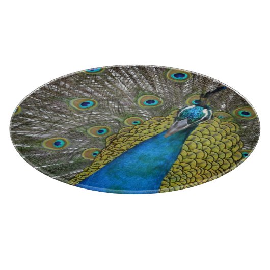 Pfau in Kauai Hawaii Schneidebrett (Ecke)