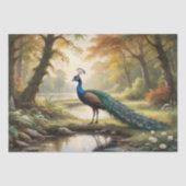 Pfau in natürlicher Umgebung - Decoupage - Seidenpapier (Vorderseite)