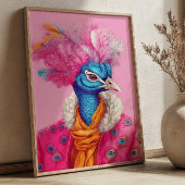 Pfau in Pink-Tierplakat Poster