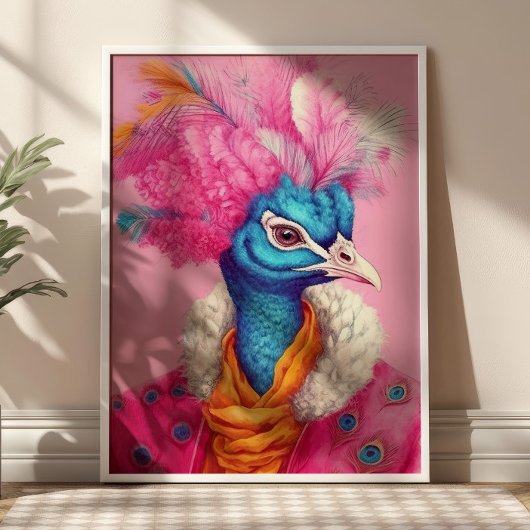 Pfau in Pink-Tierplakat Poster