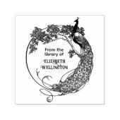 Pfau in Rahmen Jugendstil Bibliothek Buch Name Permastempel (Design)