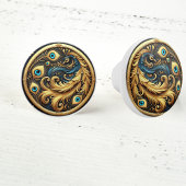 Pfau in Rahmen Keramikknauf