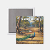 Pfau in Sri Lanka Yala National Park Travel Magnet (Vorderseite/Rückseite)