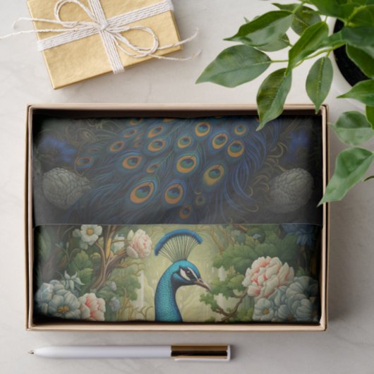 Pfau in Tapisserie 1 Dekoupage Papier (Geschenk)