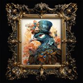 Pfau in Tuch Viktorianischer Jugendstil Seidenpapier