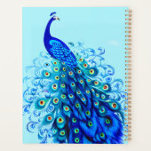 Pfau in Türkis, Cobalt Blue und Aqua Planer (Rückseite)