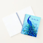 Pfau in Türkis und Cobalt Blue Journal Notizblock (Innenseite)