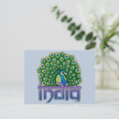 Pfau Indiens Postkarte (Stehend Vorderseite)