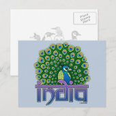 Pfau Indiens Postkarte (Vorne/Hinten)