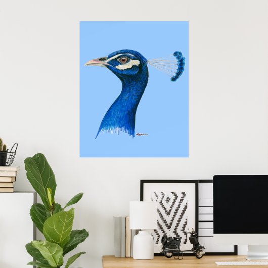 Pfau: Indischer Blauer Poster (Heimbüro)