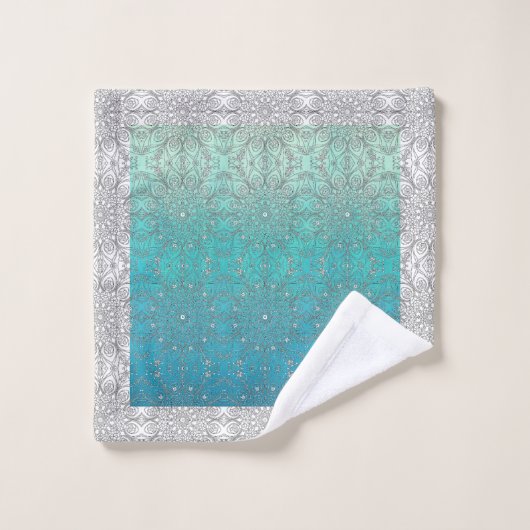 Pfau-Inspirationen Badhandtuch Set (Waschlappen)