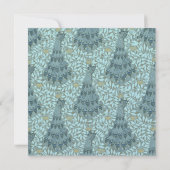 Pfau Jugendstil-Hochzeit Einladungen (Rückseite)