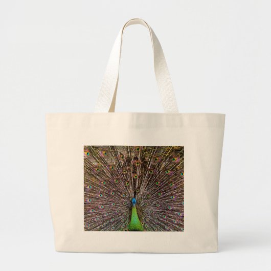 Pfau Jumbo Stoffbeutel (Vorne)