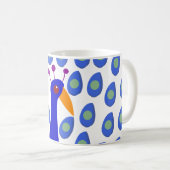 Pfau-Kaffee-Tasse Kaffeetasse (VorderseiteRechts)