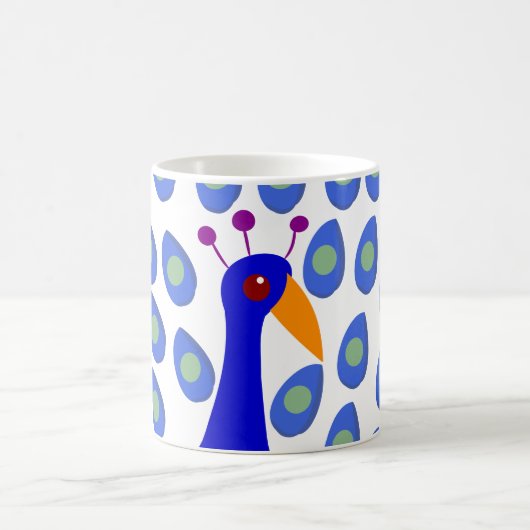 Pfau-Kaffee-Tasse Kaffeetasse (Mittel)