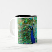 Pfau-Kaffee-Tasse Zweifarbige Tasse (Vorderseite Links)