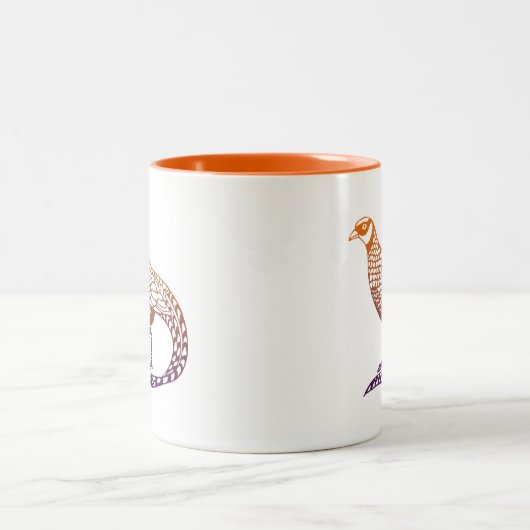 Pfau-Kaffee-Tassen Zweifarbige Tasse (Mittel)