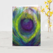 Pfau-Karte Karte (Gelbe Blume)