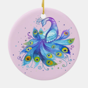 Pfau Keramik Ornament