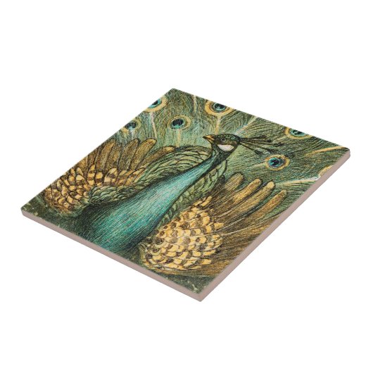Pfau-Keramik Tile Fliese (Seite)