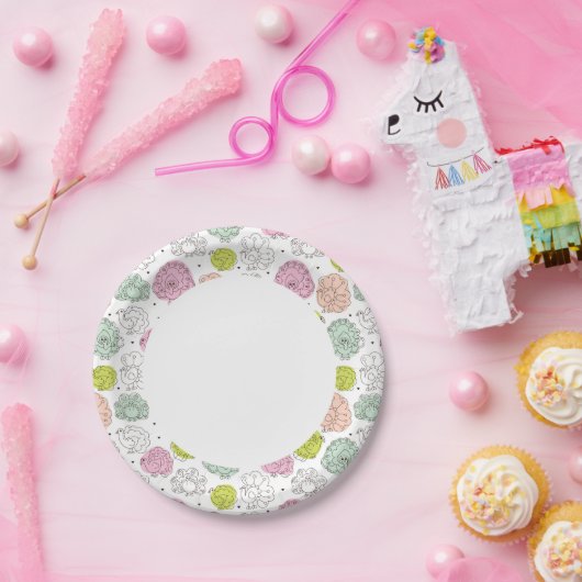 Pfau-Kindertapete Vintag Pappteller (Party)