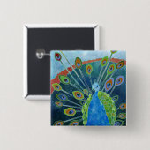 Pfau-Knopf Button (Vorne & Hinten)