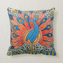 Pfau-Kunst-Kissen
