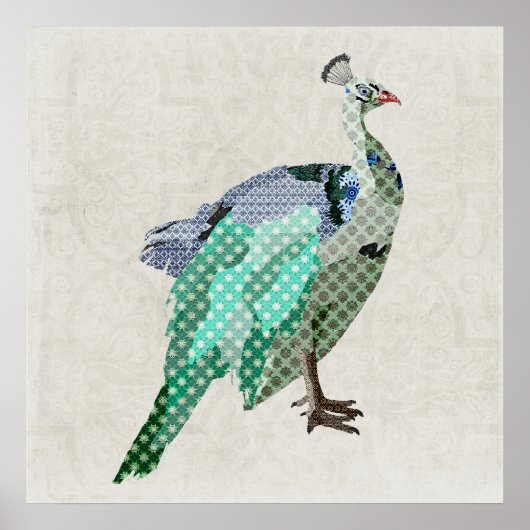 Pfau Kunst Leinwand Poster (Vorne)