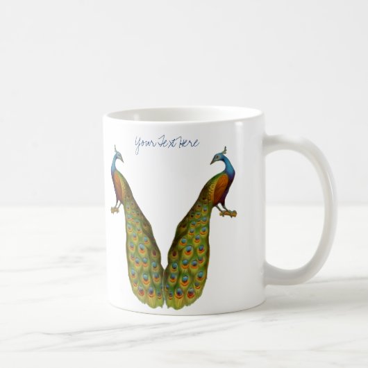 Pfau-Kunst-Vogel-kundengerechte Tasse (Rechts)