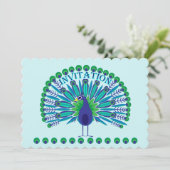 Pfau Kunsteinladung Einladung (Stehend Vorderseite)