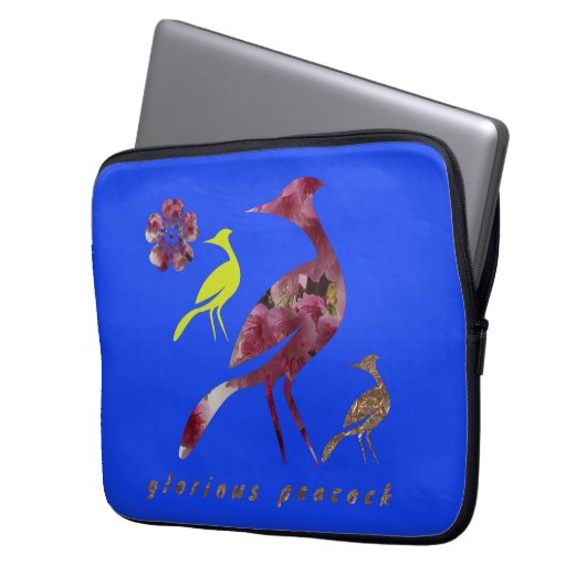 Pfau Laptopschutzhülle (Vorderseite Links)