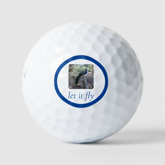 Pfau - Lass es Fly Golfball (Vorderseite)