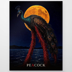 Pfau Leuchtende Beine gothic Surrealismus Postkarte
