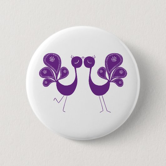 Pfau-Liebe-Lavendel Button (Vorderseite)