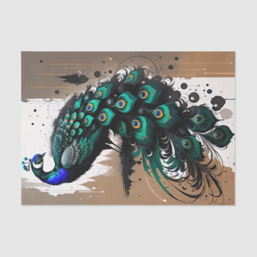 Pfau liebt aquamarine, helle Pfauen Seidenpapier (Vorderseite)