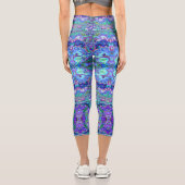 Pfau Lila, blau und grün marmoriert aussehen Leggi Capri Leggings (Rückseite)
