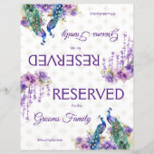 Pfau lila indisches Hochzeitszeichen vorbehalten (Vorderseite)