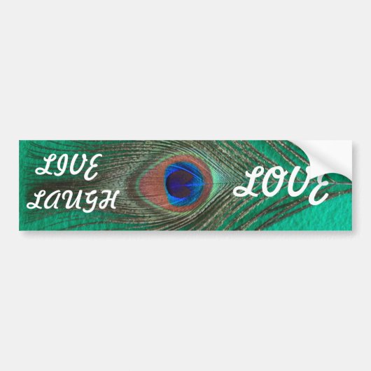 Pfau Live, Lachen, Liebe-Autoaufkleber Autoaufkleber (Vorne)
