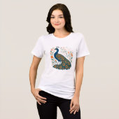 Pfau-LKW-Kunst Tri-Blend Shirt (Vorderseite voll)