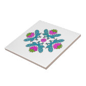 Pfau Lotus Rangoli Fliese (Seite)