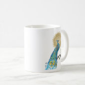 Pfau-Mandala Kaffeetasse (VorderseiteRechts)
