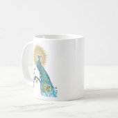 Pfau-Mandala Kaffeetasse (Vorderseite Links)