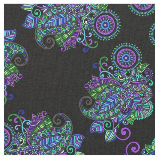 Pfau-Mandala Stoff (Nahaufnahme)