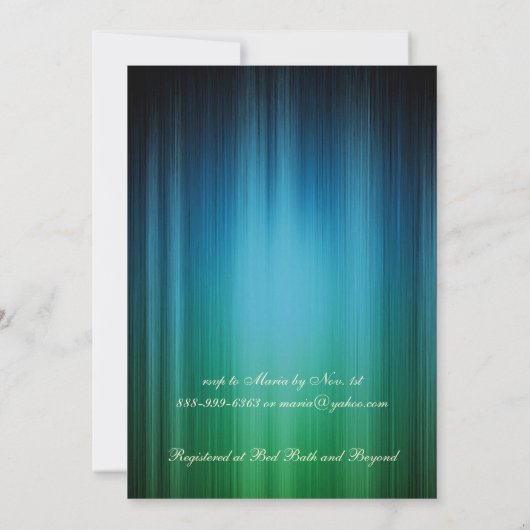 Pfau-Maskerade-Brautparty-Einladung Einladung (Rückseite)