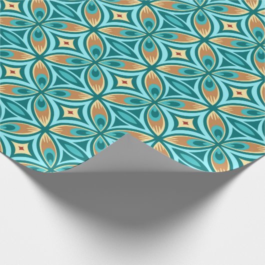 Pfau-MattPackpapier, 30" x 6' Geschenkpapier (Ecke)