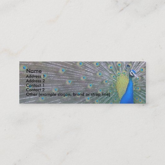 Pfau Mini Visitenkarte (Vorderseite)