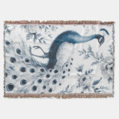 Pfau mit blauen Blume Decke (Vorderseite)