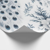 Pfau mit blauen Blume Geschenkpapier (Ecke)