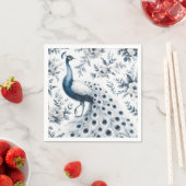 Pfau mit blauen Blume Serviette (Beispiel)